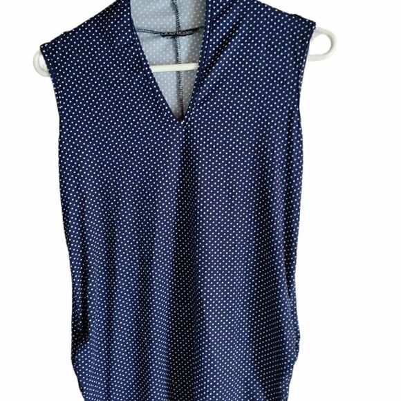 𝅺DUETIME maternity Navy polkadot blouse M - Picture 1 of 3